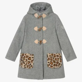 Teen Girls Grey Duffle Coat