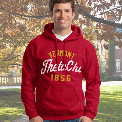 Theta Chi State and Date Printed Hoody - Gildan 18500 - CAD