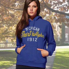 Theta Phi Alpha State and Date Printed Hoody - Gildan 18500 - CAD