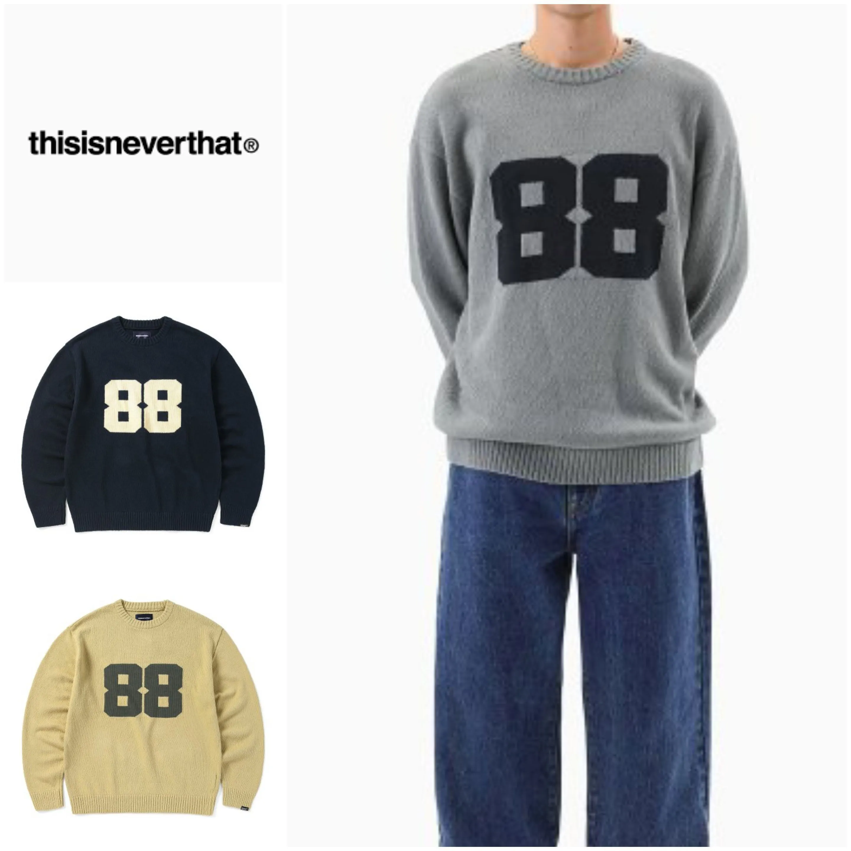 thisisneverthat  |Unisex Street Style Long Sleeves Logo Sweaters