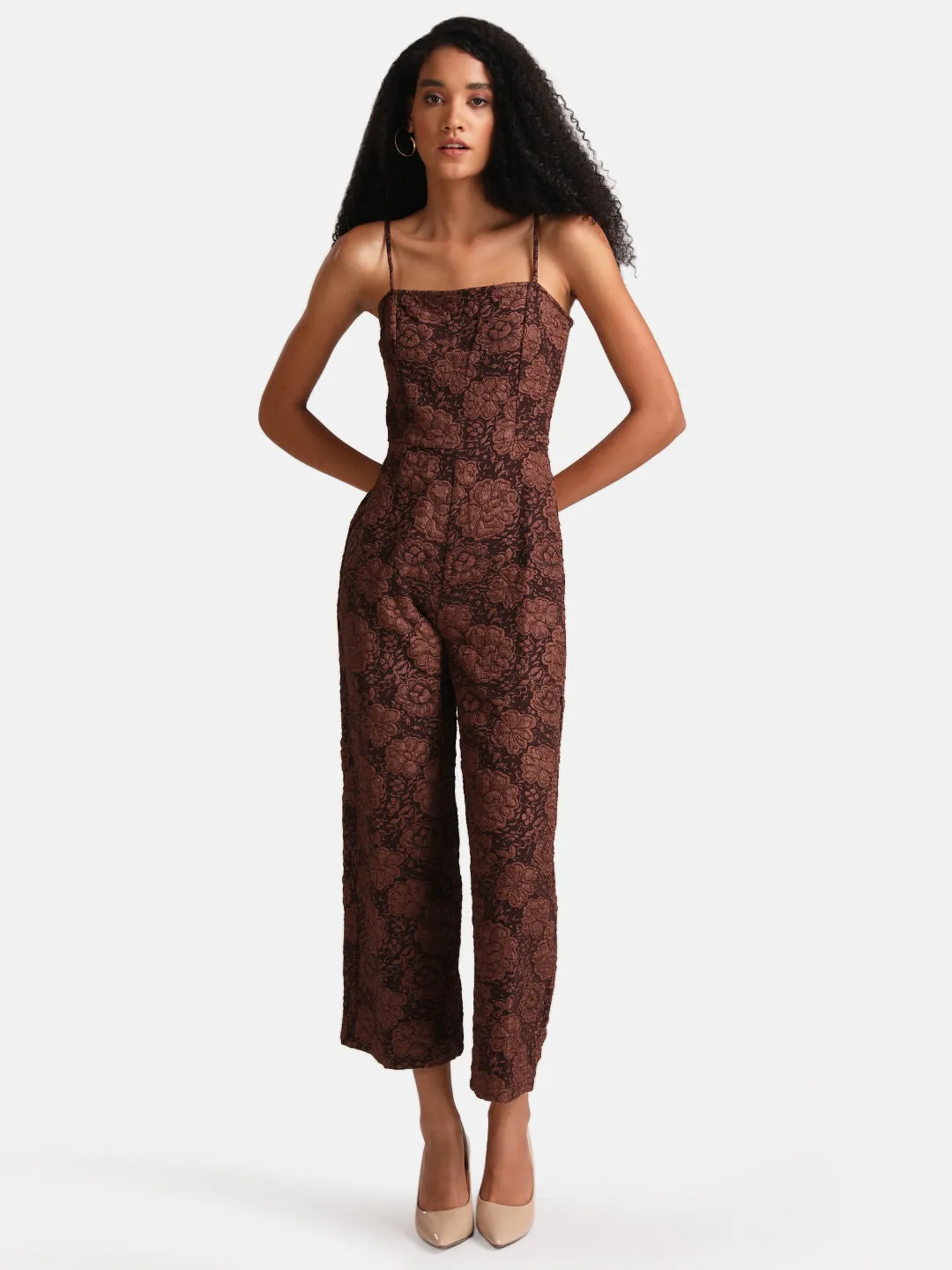 Tonal Jacquard Jumpsuit