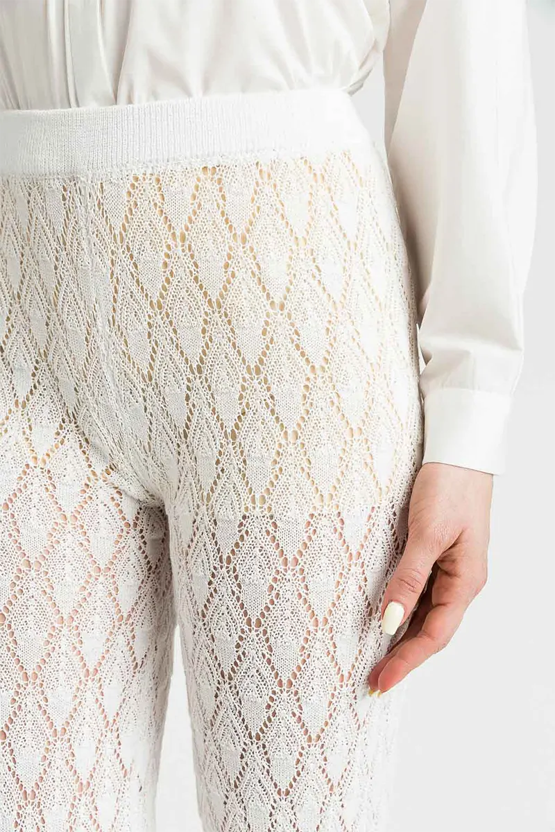 TWINSET | Pantaloni in maglia ricamata