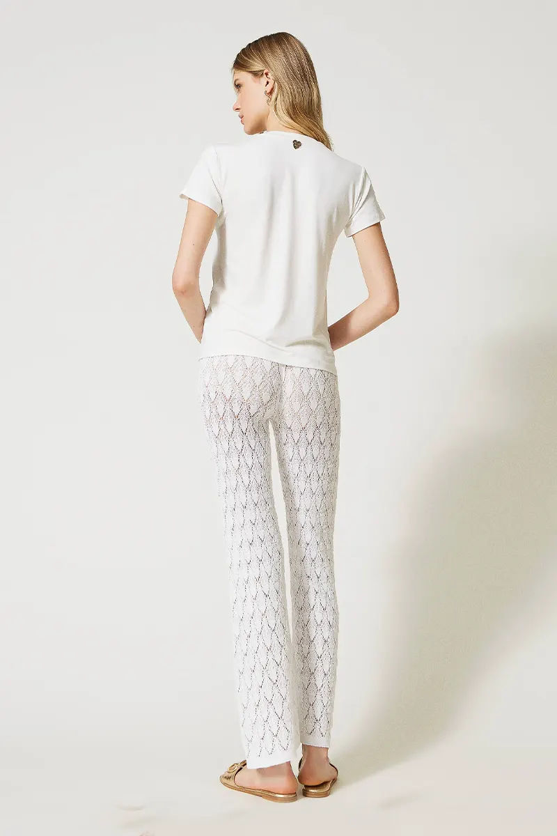 TWINSET | Pantaloni in maglia ricamata