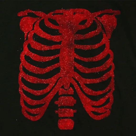 Unisex Glitter Ribcage print T shirt