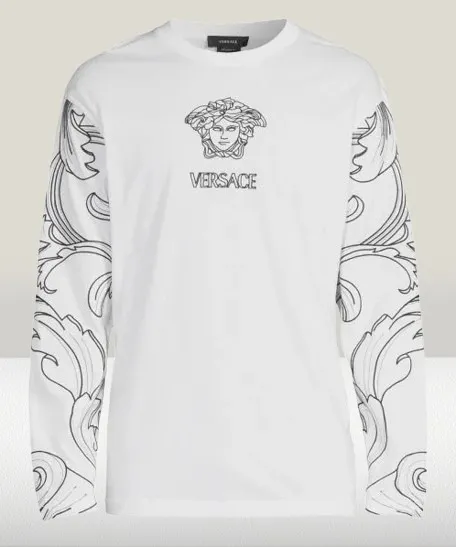 VERSACE  |Plain Cotton Logo Luxury T-Shirts