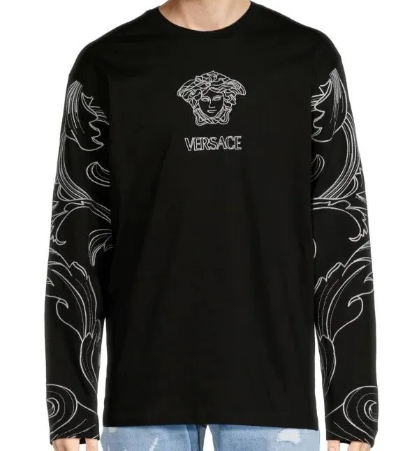 VERSACE  |Plain Cotton Logo Luxury T-Shirts