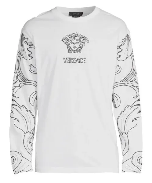 VERSACE  |Plain Cotton Logo Luxury T-Shirts