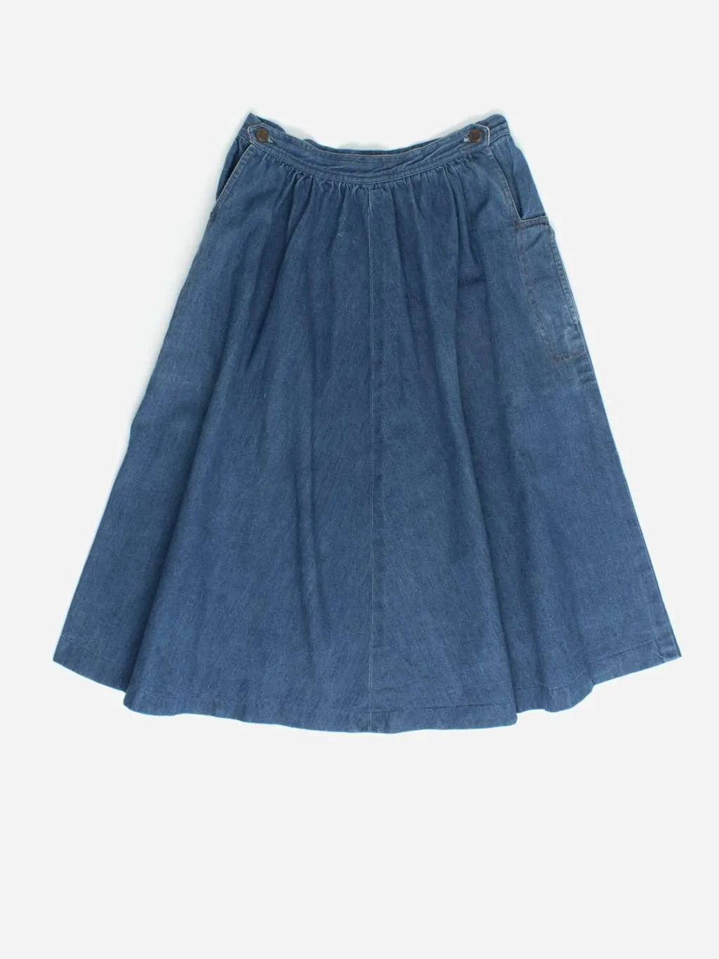 Vintage denim skirt with with side pockets – Small