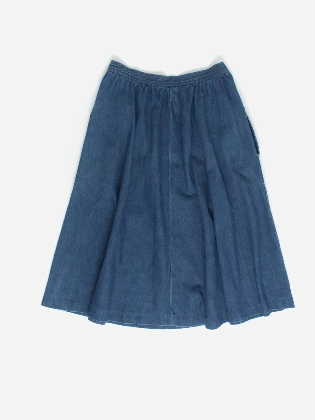 Vintage denim skirt with with side pockets – Small