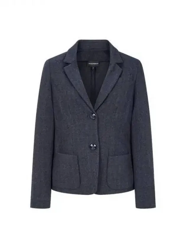 Women s Herringbone Pattern Single Jacket Blue 270189