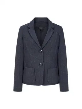 Women s Herringbone Pattern Single Jacket Blue 270189