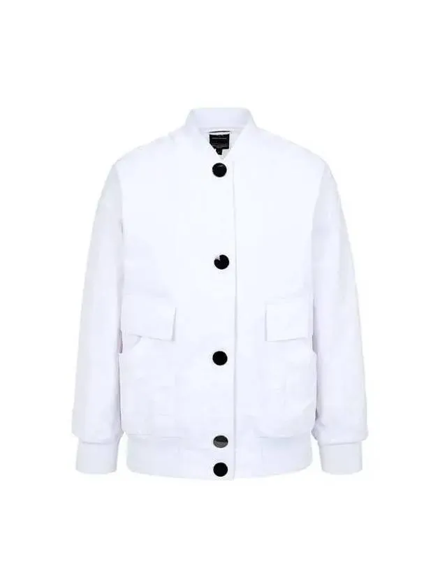 Women s Snap Button Nylon Blouson White 270550