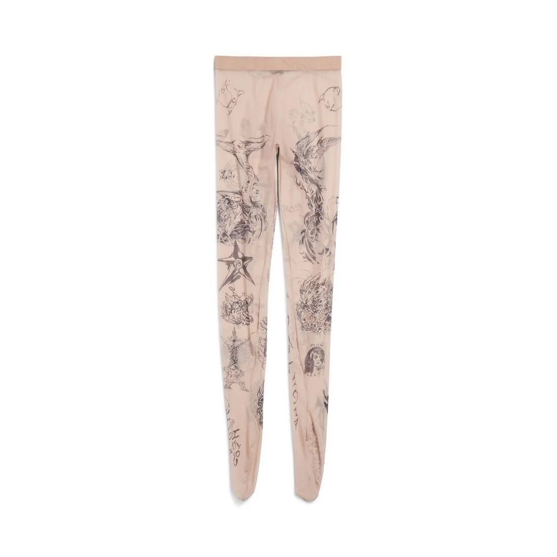      Women's Tat Tights in Light Beige 