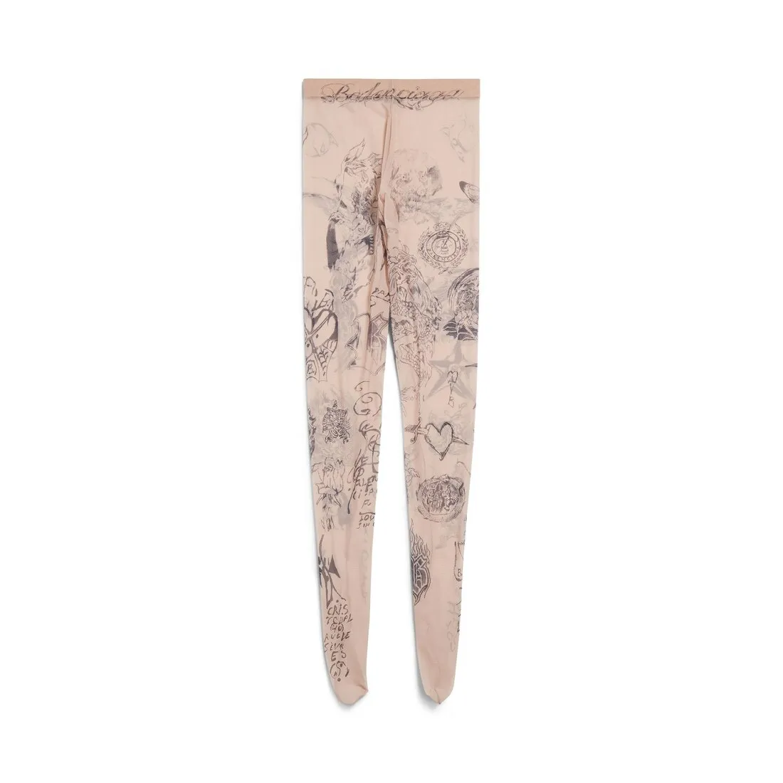      Women's Tat Tights in Light Beige 