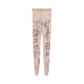      Women's Tat Tights in Light Beige 