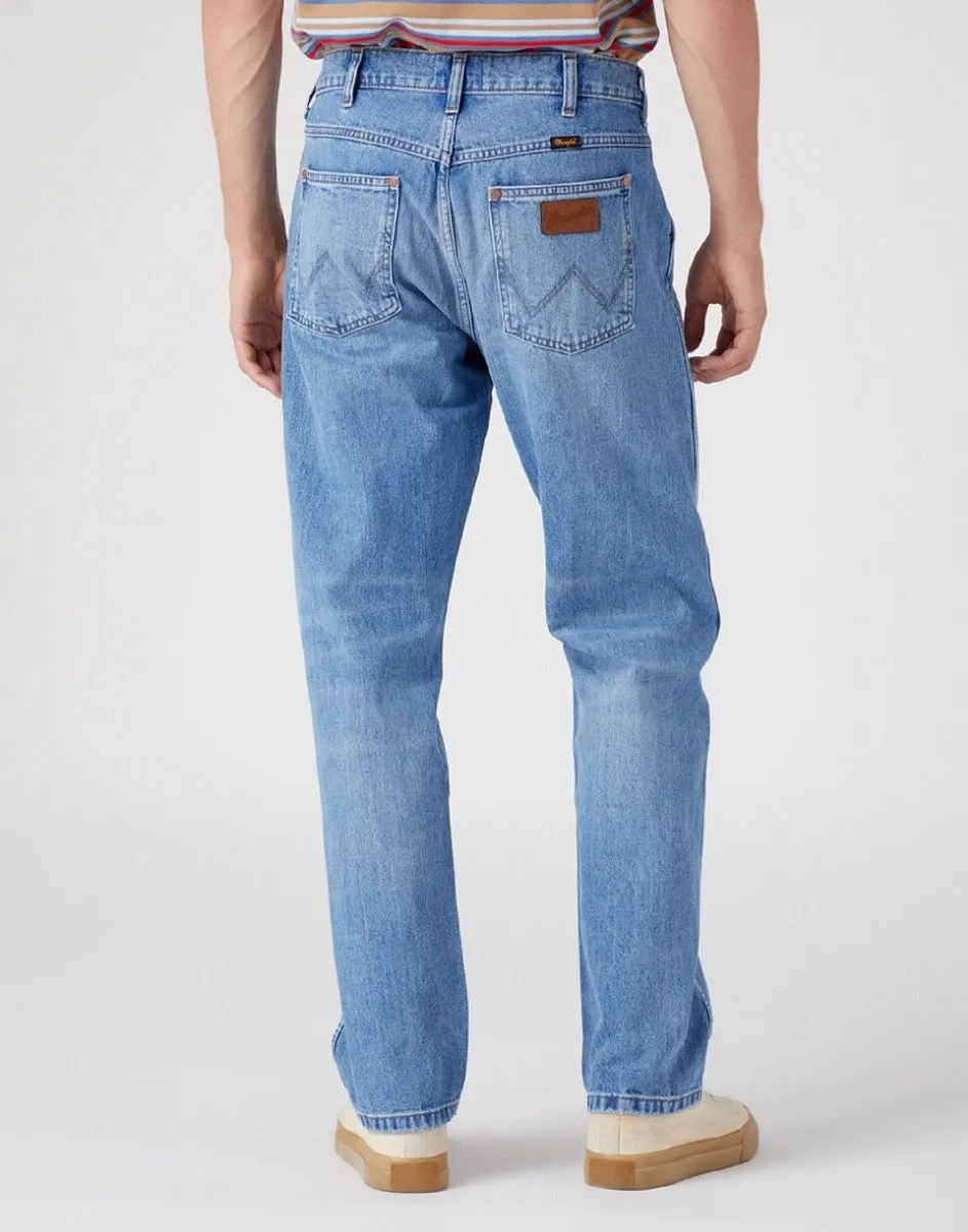 Wrangler Frontier Straight Comfort Denim Jeans Blue Bill