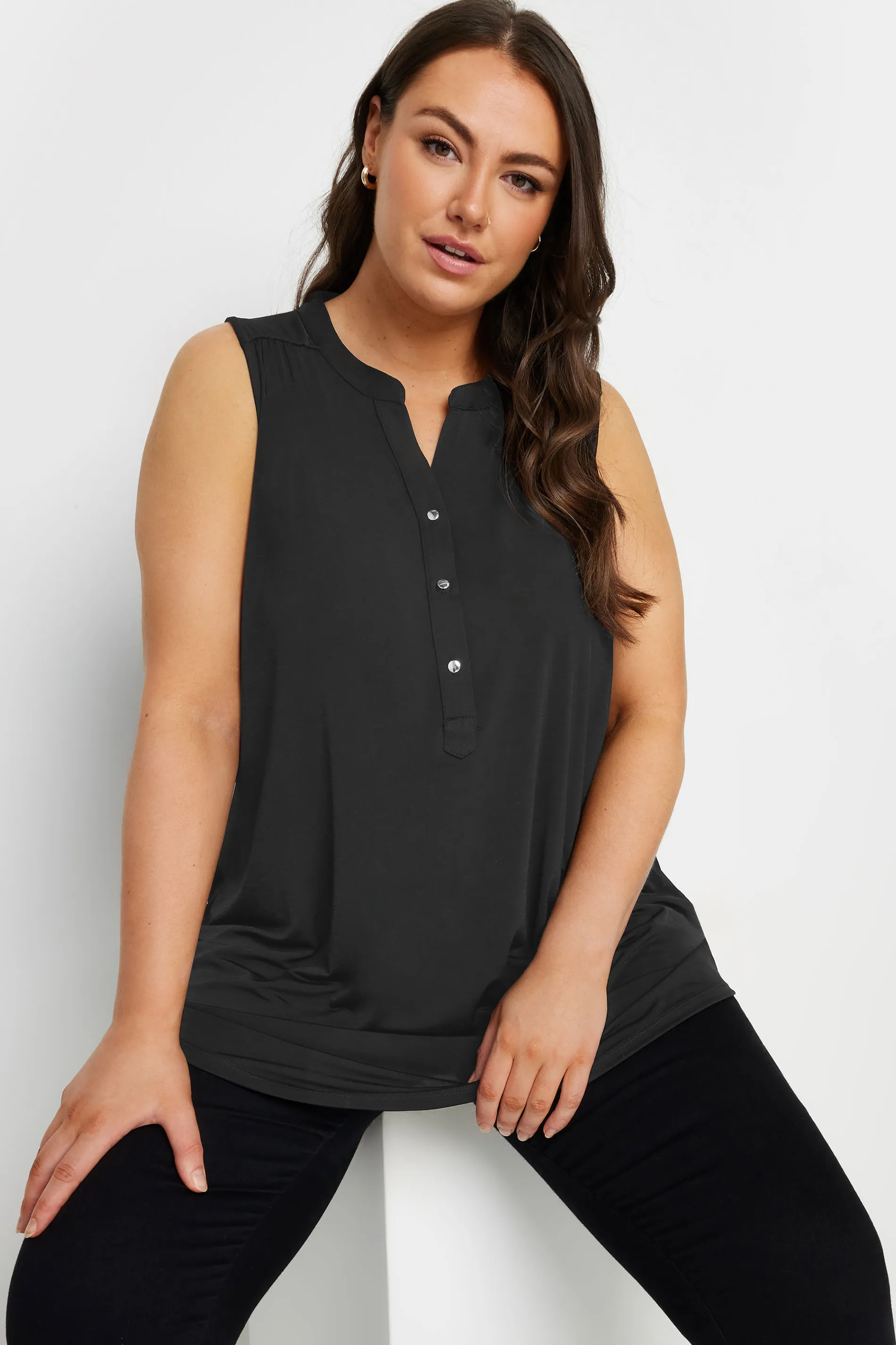 YOURS Curve Black Sleeveless Blouse