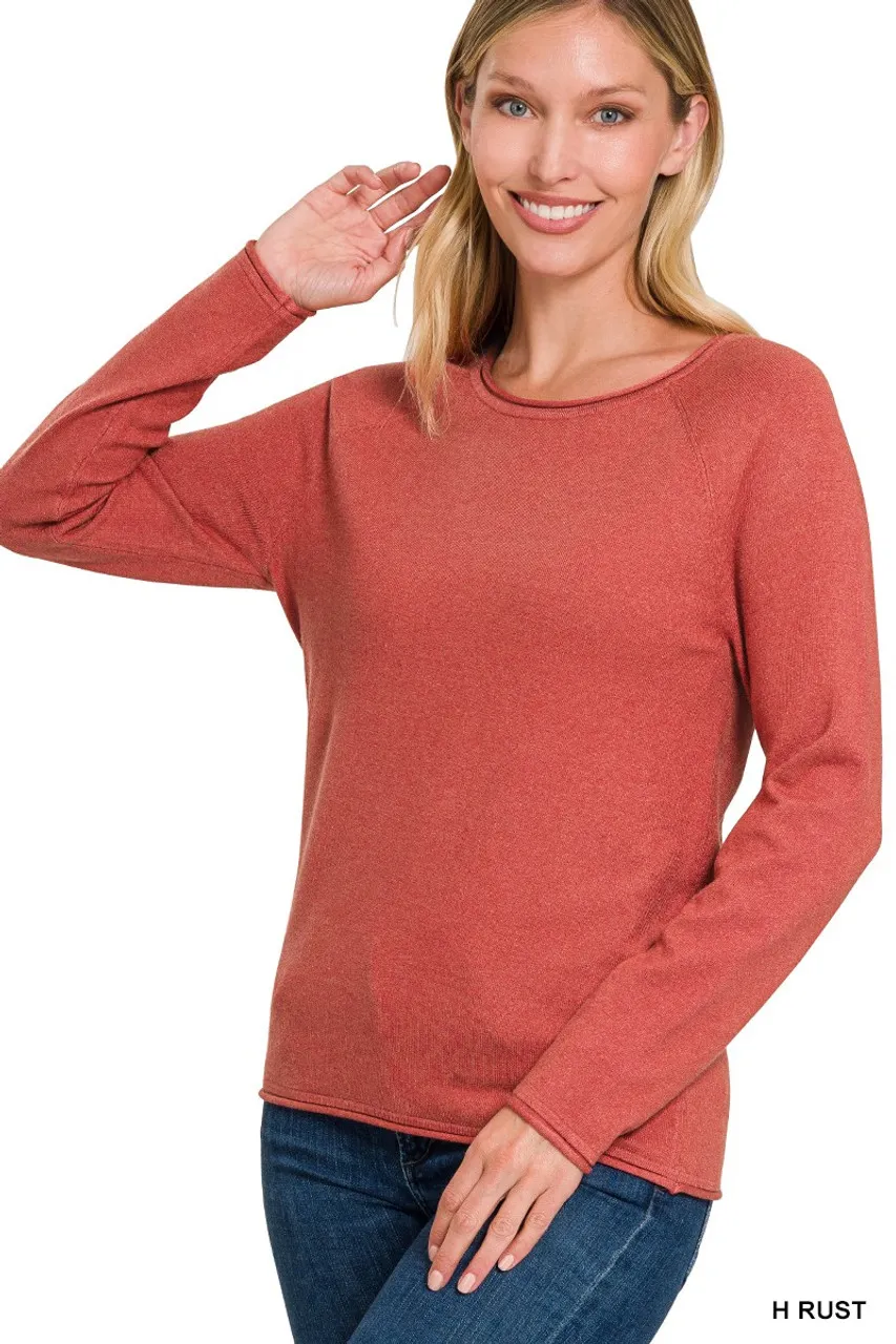 ZENANA SWEATER *MISSY* ROUND NECK BASIC