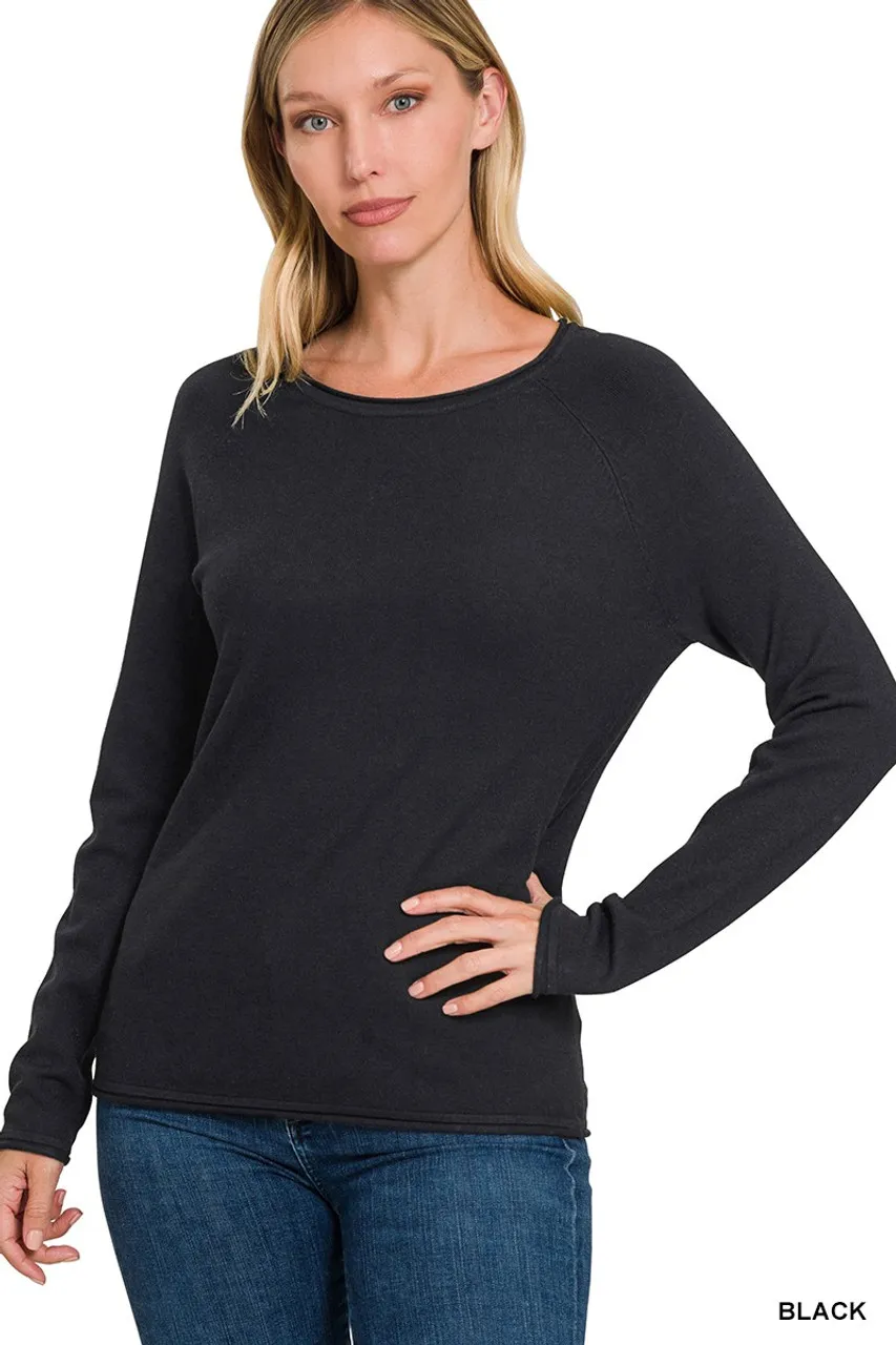 ZENANA SWEATER *MISSY* ROUND NECK BASIC