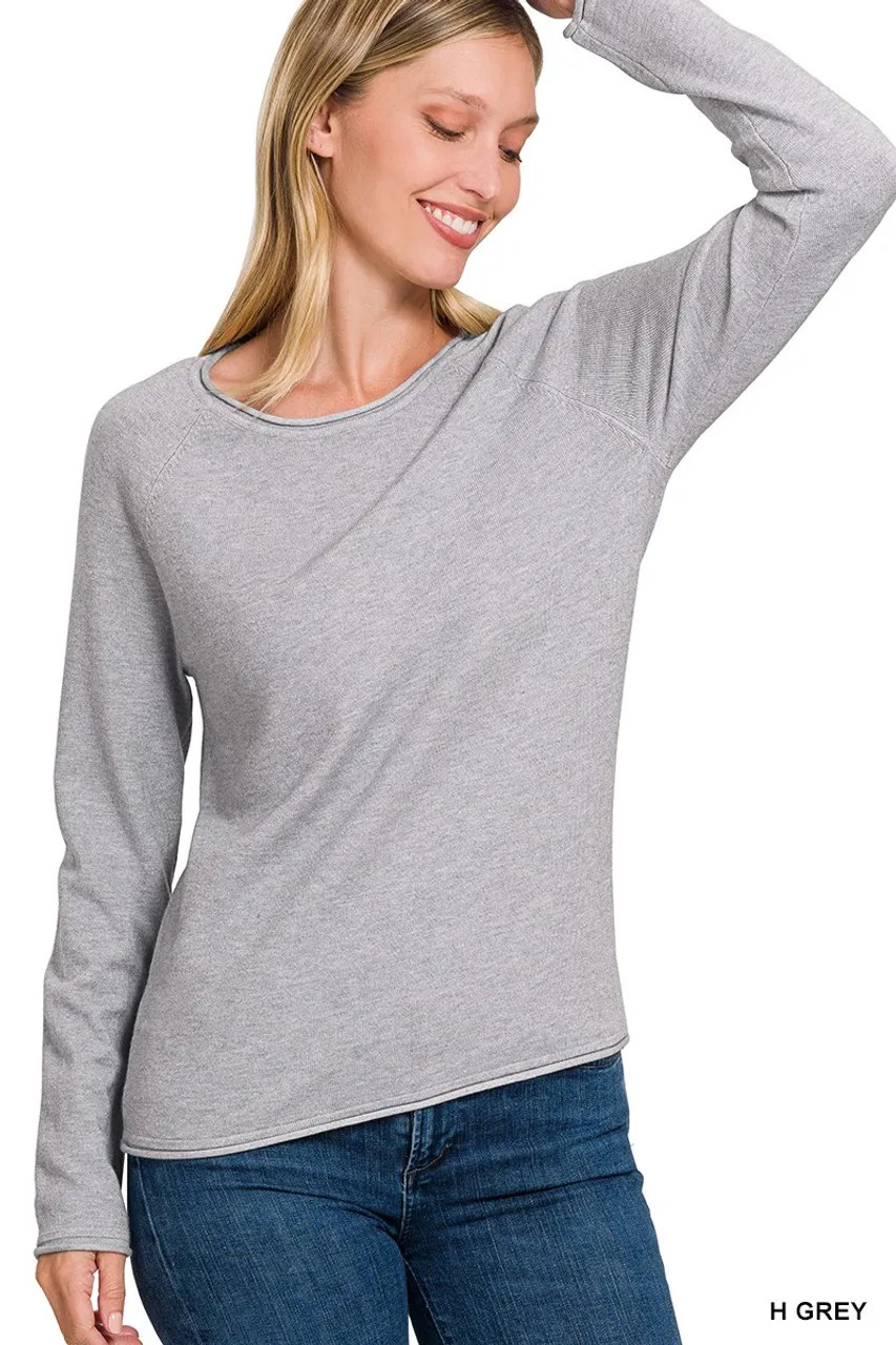 ZENANA SWEATER *MISSY* ROUND NECK BASIC