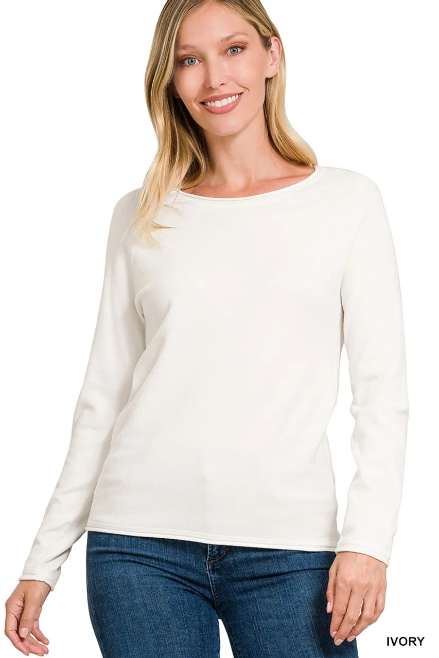 ZENANA SWEATER *MISSY* ROUND NECK BASIC